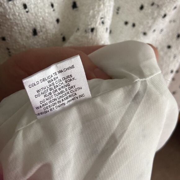 Dainty Jewell’s Winter Vogue White Long Sleeve Modest Tweed Dress with fringe - Picture 13 of 14